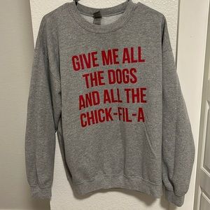 Dogs & chick fil a crew neck